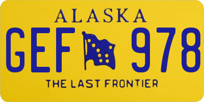 AK license plate GEF978