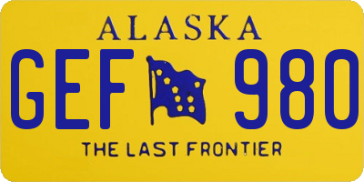 AK license plate GEF980