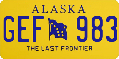 AK license plate GEF983