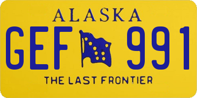 AK license plate GEF991