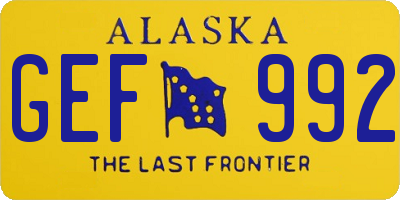 AK license plate GEF992
