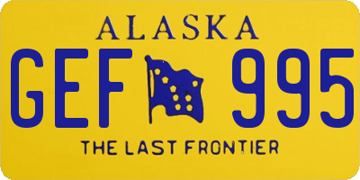 AK license plate GEF995