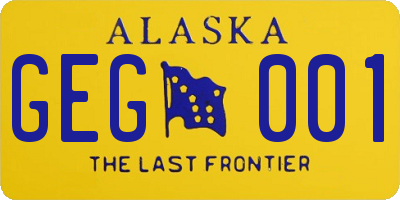 AK license plate GEG001