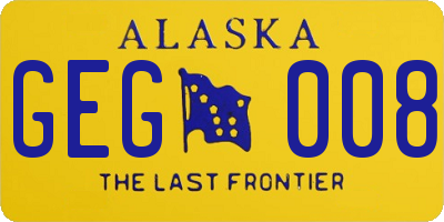 AK license plate GEG008
