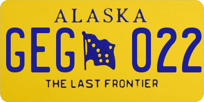 AK license plate GEG022