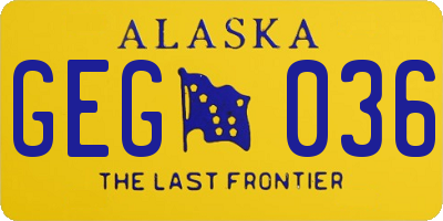 AK license plate GEG036