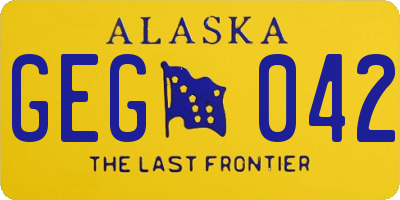 AK license plate GEG042