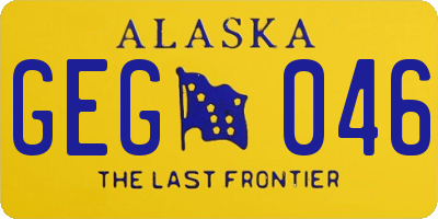 AK license plate GEG046