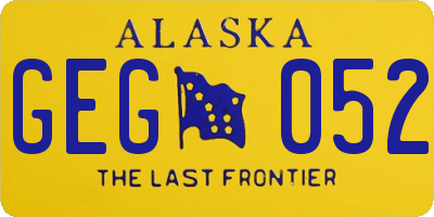 AK license plate GEG052