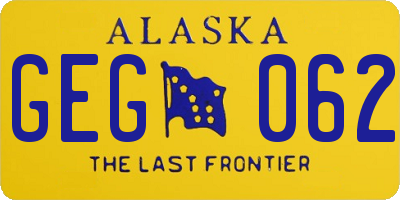 AK license plate GEG062