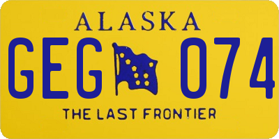 AK license plate GEG074