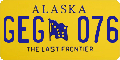 AK license plate GEG076