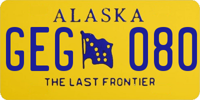 AK license plate GEG080