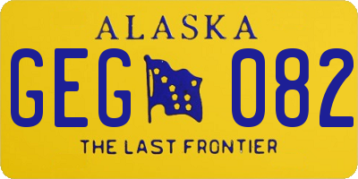 AK license plate GEG082