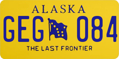 AK license plate GEG084