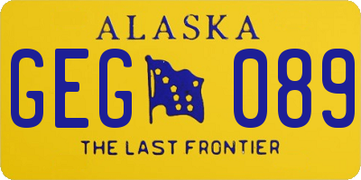 AK license plate GEG089