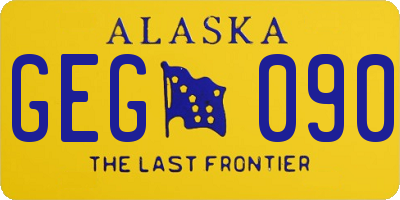 AK license plate GEG090