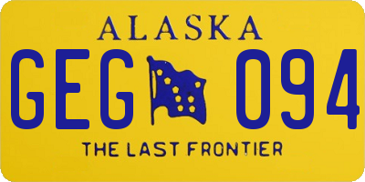 AK license plate GEG094