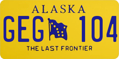 AK license plate GEG104