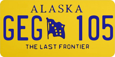 AK license plate GEG105