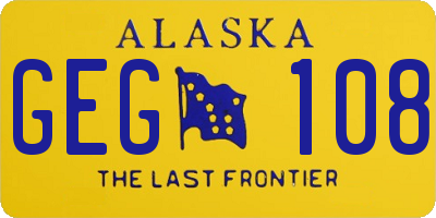 AK license plate GEG108