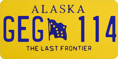 AK license plate GEG114
