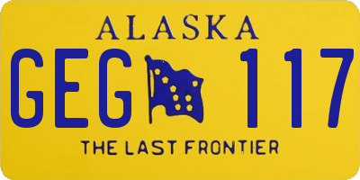 AK license plate GEG117