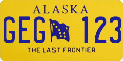 AK license plate GEG123