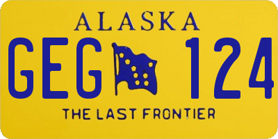 AK license plate GEG124