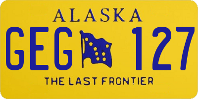 AK license plate GEG127