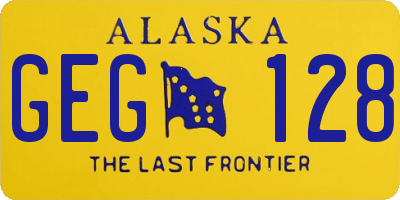 AK license plate GEG128