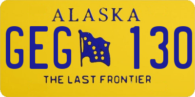 AK license plate GEG130