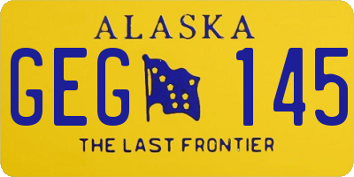 AK license plate GEG145