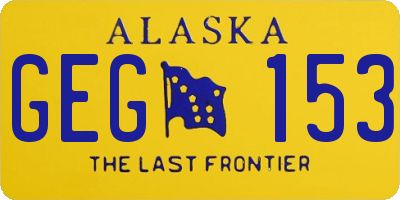 AK license plate GEG153
