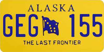 AK license plate GEG155