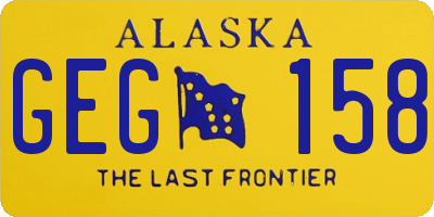 AK license plate GEG158