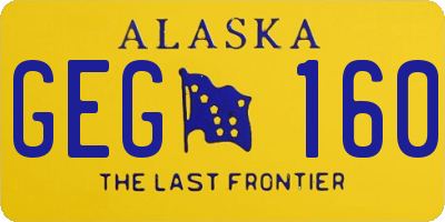AK license plate GEG160