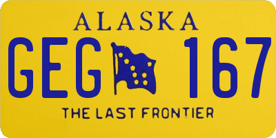 AK license plate GEG167