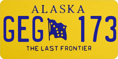 AK license plate GEG173