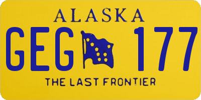 AK license plate GEG177