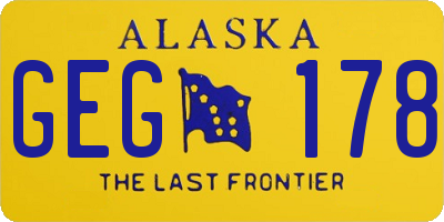 AK license plate GEG178