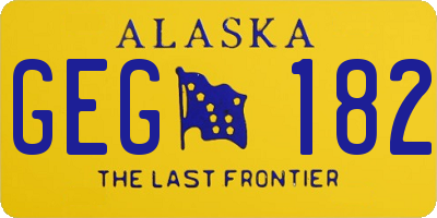 AK license plate GEG182