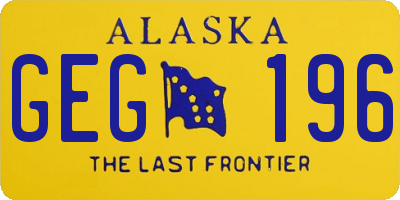 AK license plate GEG196