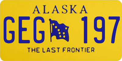 AK license plate GEG197