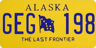 AK license plate GEG198