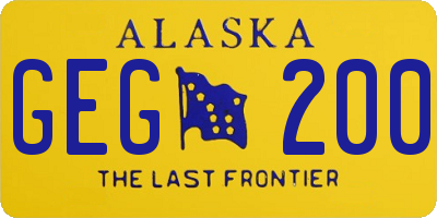 AK license plate GEG200