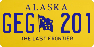 AK license plate GEG201