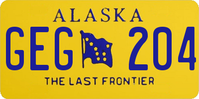 AK license plate GEG204