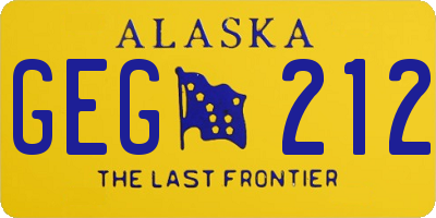 AK license plate GEG212