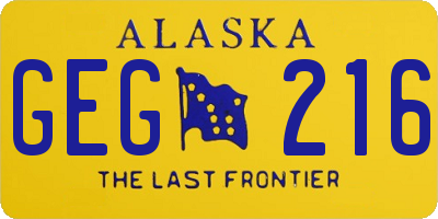 AK license plate GEG216